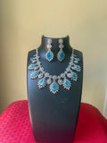Blue cz diamond necklace