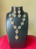 Yellow cz diamond necklace