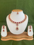 Ruby red cz diamond necklace