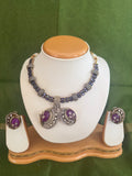 Purple cz diamond necklace